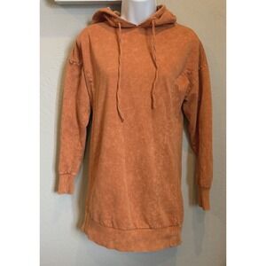 BP. Long‎ Sleeve Hooded Sweatshirt Dress Womens XXS Rust Orange Long Sleeve